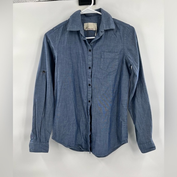 Trovota blue long sleeve button down shirt size S - Picture 6 of 7